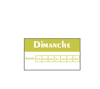 Etiquettes alimentaires DIMANCHE  - Rouleau 500 pc -  45x25 mm