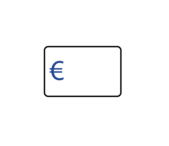 Afneembare prijsetiketen met € - teken mod.1