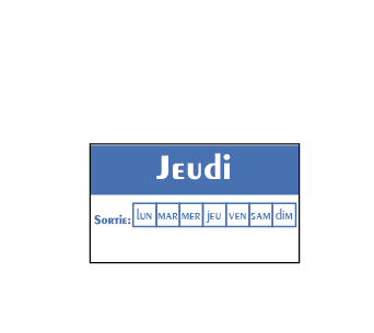 Etiquettes alimentaires JEUDI  - Rouleau 500 pc -  45x25 mm