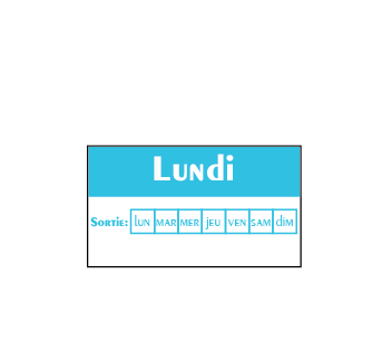 Etiquettes alimentaires  LUNDI  - Rouleau 500 pc -  45x25 mm