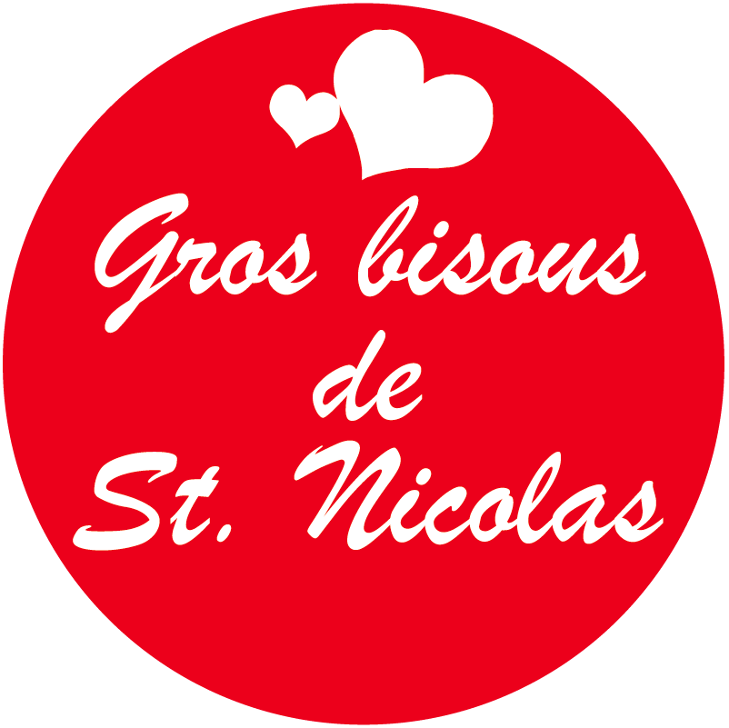 Gros bisous de St. Nicolas. Roul de 500 pc - Diam. 35 mm