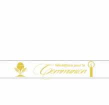 Proficiat met je communie (met kaars)  Wit/goud metallic