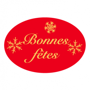 Bonnes fêtes. Roul de 500 pc - 38x26 mm