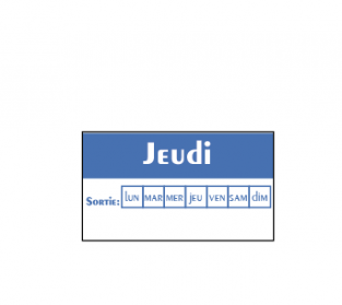 Etiquettes alimentaires JEUDI  - Rouleau 500 pc -  45x25 mm