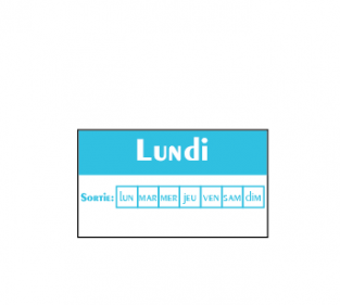 Etiquettes alimentaires  LUNDI  - Rouleau 500 pc -  45x25 mm
