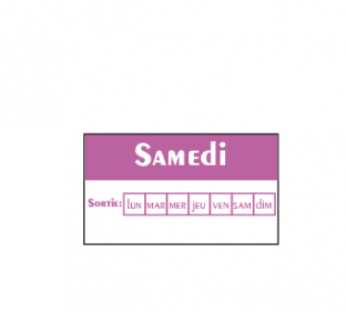 Etiquettes alimentaires SAMEDI  - Rouleau 500 pc -  45x25 mm