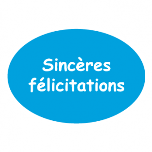 Sincères félicitations. Roul de 500 pc - 38x26 mm