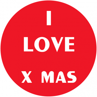 I love x-mas.  Roul de 500 pc - Diam. 35 mm