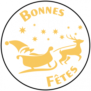 Bonnes fêtes.  Roul de 500 pc - Diam. 35 mm