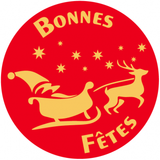 Bonnes fêtes. Roul de 500 pc - Diam. 35 mm