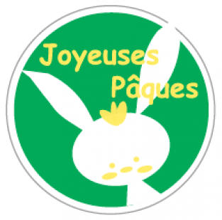 Joyeuses Pâques- diamètre 35 mm - rouleau de 500 pc