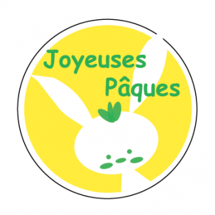 Joyeuses Pâques- diamètre 35 mm - rouleau de 500 pc