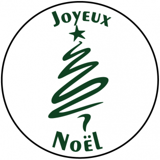 Joyeux Noël.  Roul de 500 pc - Diam. 35 mm