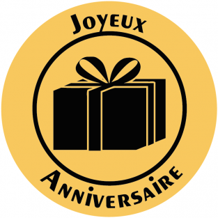 Joyeux anniversaire.  Rouleau de 500 pc - Diam. 35 mm