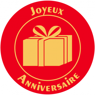 Joyeux anniversaire.  Rouleau de 500 pc - Diam. 35 mm