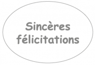 Sincères félicitations ( blanc impression argent métallique )