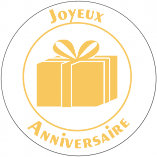 Joyeux anniversaire.  Rouleau de 500 pc - Diam. 35 mm